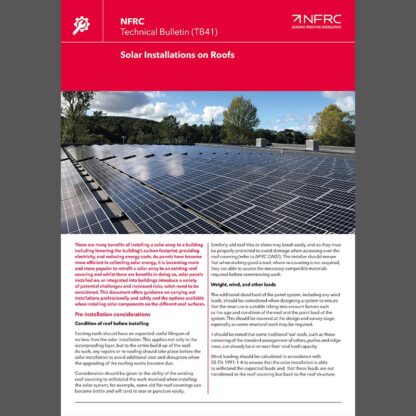 NFRC TB41 Solar Installations on Roofs (MRK112)