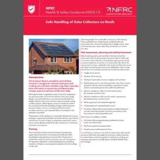NFRC HSGS13 Safe Handling of Solar Collectors on Roofs (MRK134)