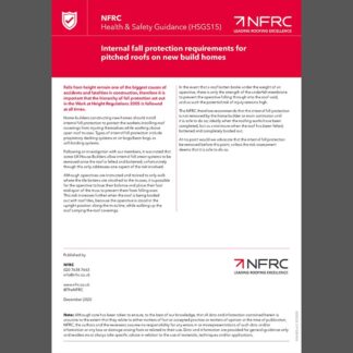 NFRC HSGS15 Internal fall protection requirements for pitched roofs on new build homes (MRK103)