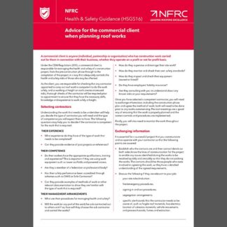 NFRC HSGS16 Advice for the commercial client when planning roof works (MRK104)