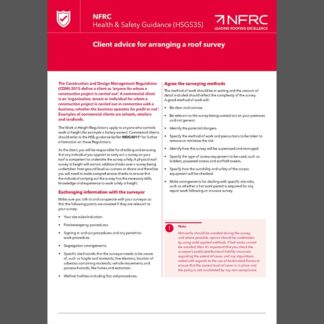 NFRC HSGS35 Client Advice for Arranging a Roof Survey (MRK164)