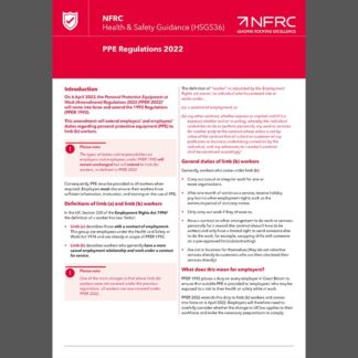 NFRC HSGS36 PPE Regulations 2022 (MRK183)